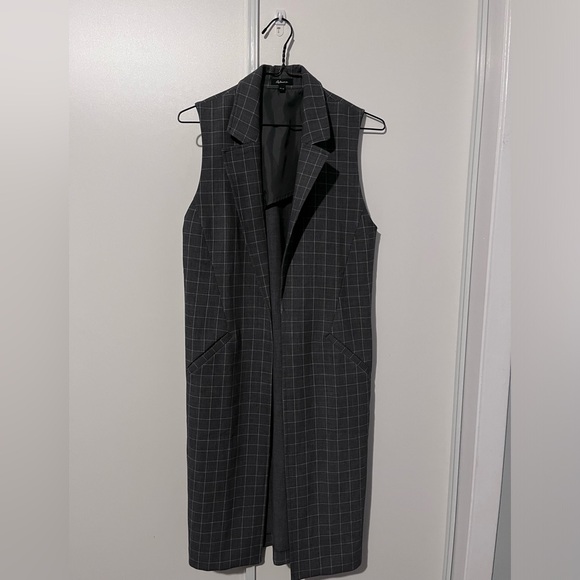 Reitmans Checkered Gray Long Women's Vest Size XS - Picture 1 of 3